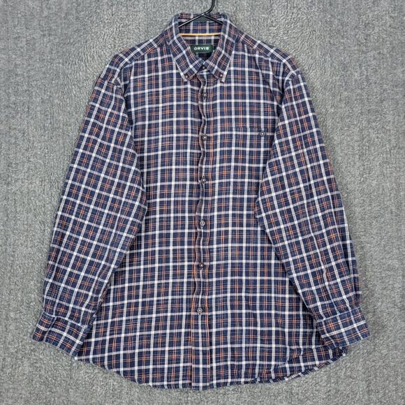 Orvis Other - Orvis Flannel Shirt Mens Large Blue White Plaid Long Sleeve Button Down Outdoor